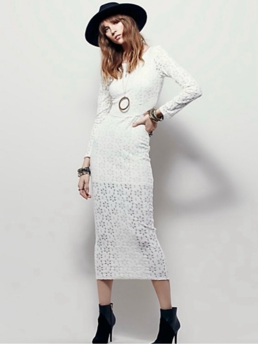 Free People White Greta Dress XS